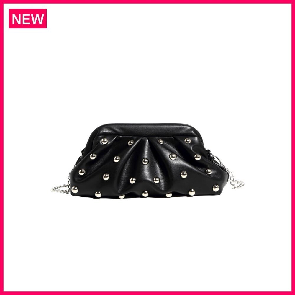 Y2K Studded Evening Clutch Crossbody Bag with Removable Strap